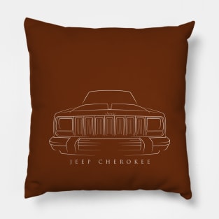 Jeep Cherokee XJ - front Stencil, white Pillow