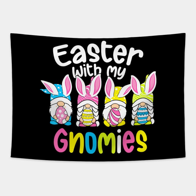 Easter with my Gnomies Bunny Easter Eggs Hunting Tapestry by snownature