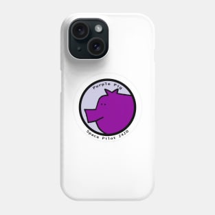 Portrait of Space Pilot Purple Pig Phone Case