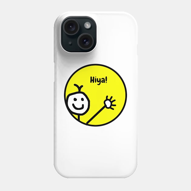 Cute Waving Funny Cartoon Smiling Face Hiya Phone Case by Michelle Le Grand