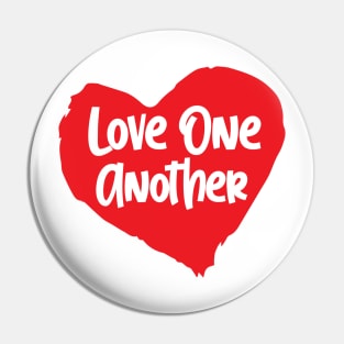 Love One Another 2 Red and White Pin