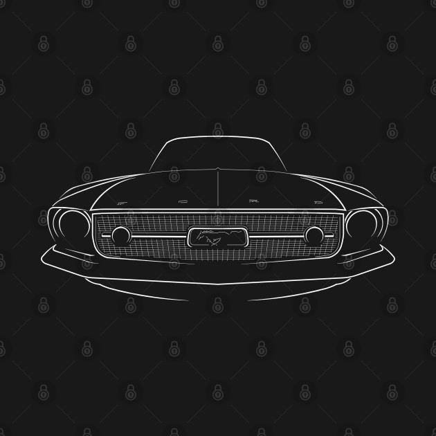 Front/back - 1967 Ford Mustang - stencil, white by mal_photography