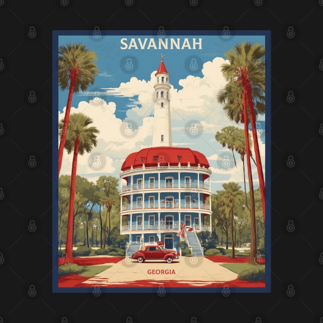 Savannah United States of America Tourism Vintage Poster by TravelersGems