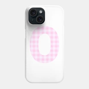 Pink Letter O in Plaid Pattern Background. Phone Case