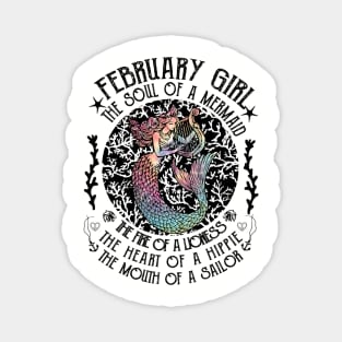 February Girl The Soul Of A Mermaid Hippie T-shirt Magnet