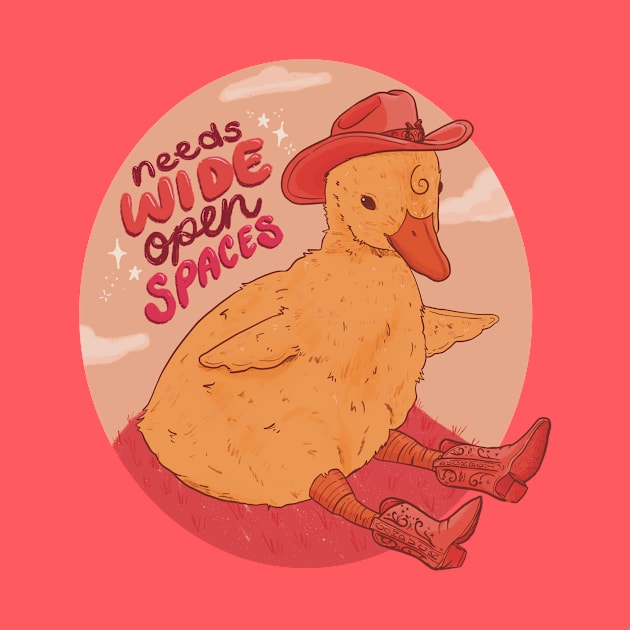 Wide Open Spaces Cowduck by Liberal Jane Illustration