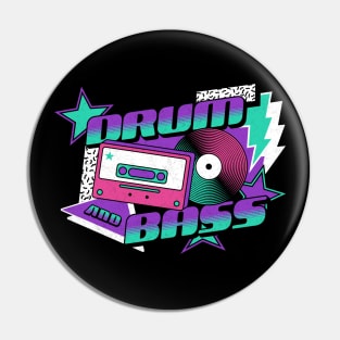 DRUM AND BASS  - 90s Steez (purple/aqua blue) Pin