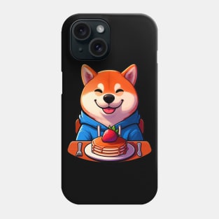 Shiba Inu Loves Strawberry Pancakes Phone Case