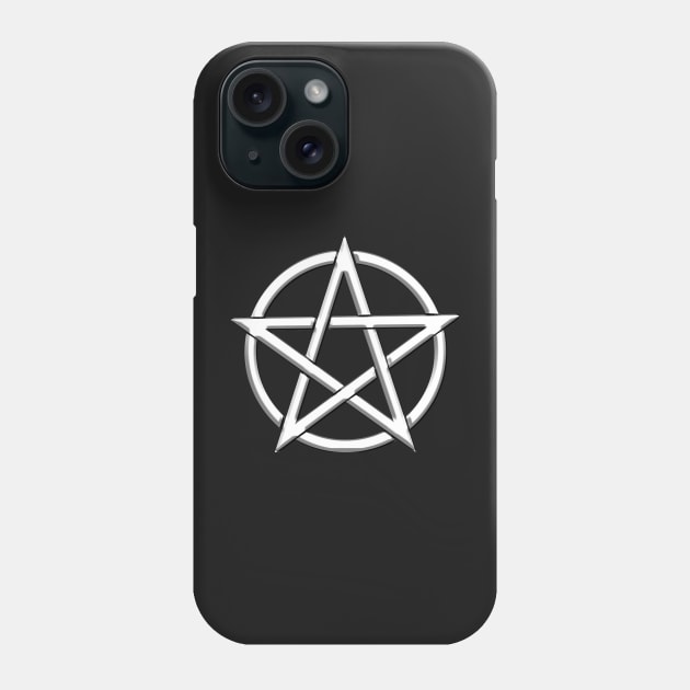 White Pentacle wicca symbol for when you're feeling Witchy Phone Case by hclara23