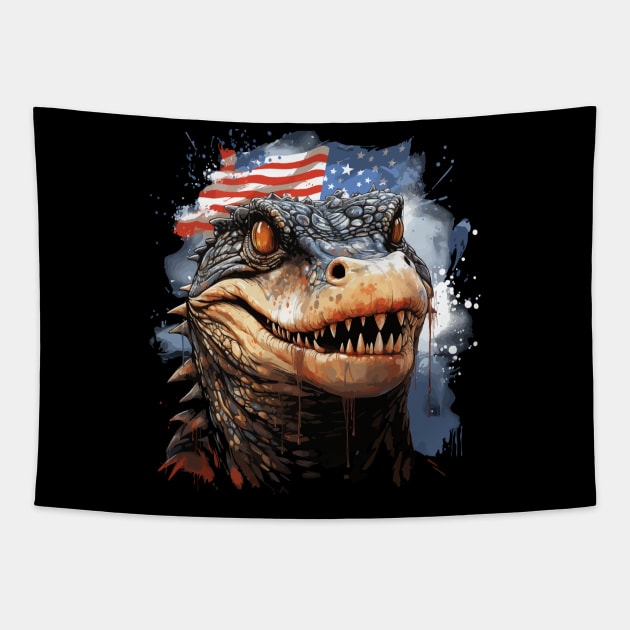 Patriotic Alligator Tapestry by JH Mart