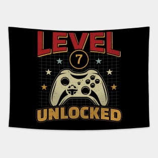 7th Birthday Level 7 Unlocked Video Game Gamer Tapestry