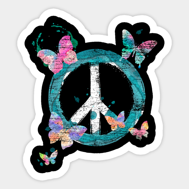 Peace /& Love Butterfly Sticker