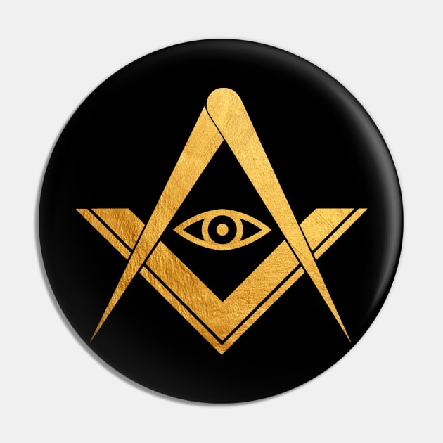 Freemasonic Gold All seeing eye Symbol Pin by ppandadesign