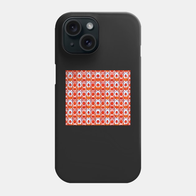 Orange Aesthetic Repeating Circles Pattern Phone Case by BubbleMench