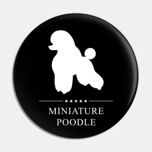 Miniature Poodle Dog White Silhouette Pin