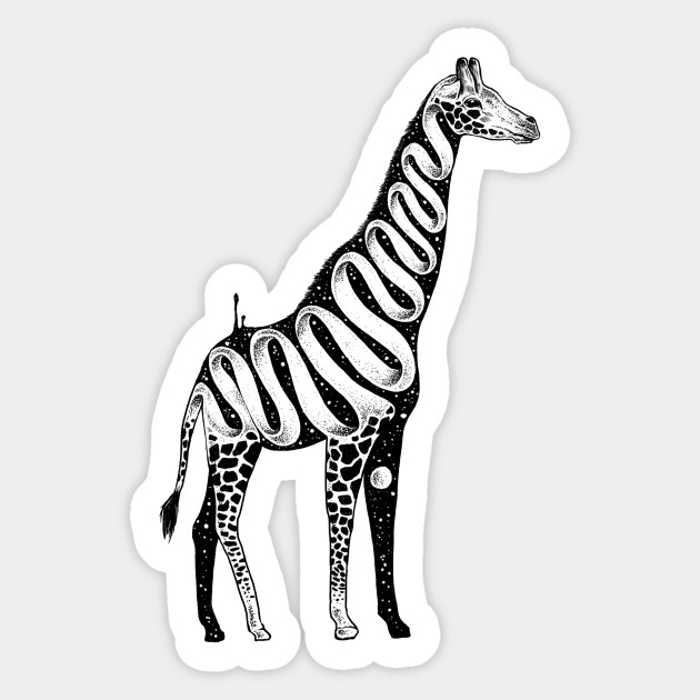 Lost In Its Own Existence Giraffe Giraffe Sticker Teepublic
