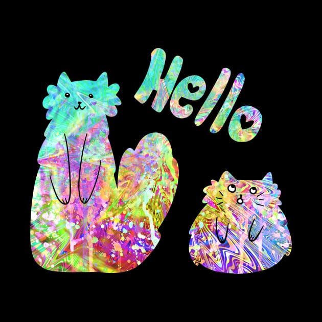 "Hello" Kitties Pastel Grunge by saradaboru