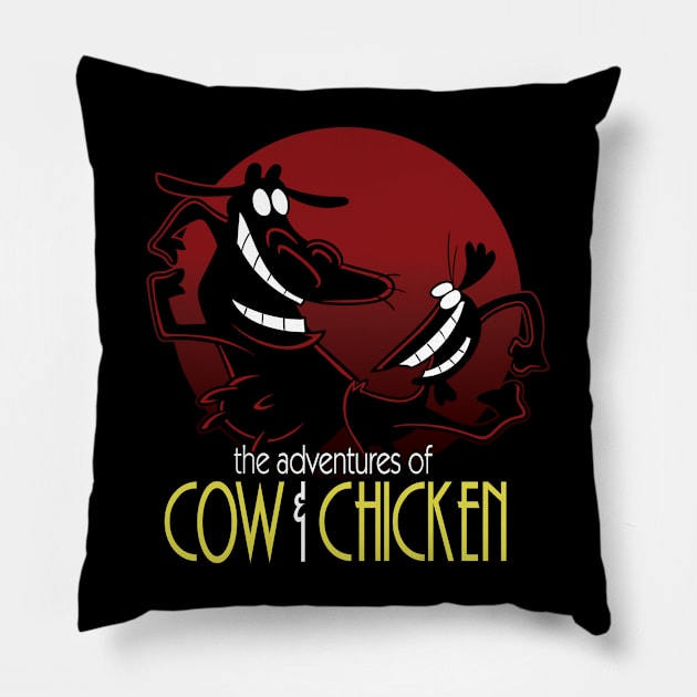 The adventures of Cow & Chicken Pillow by jasesa