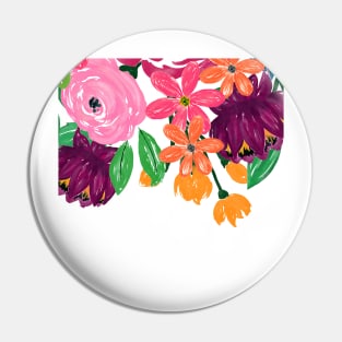 Boho Chic Watercolor Burgundy Pink Flowers Pin