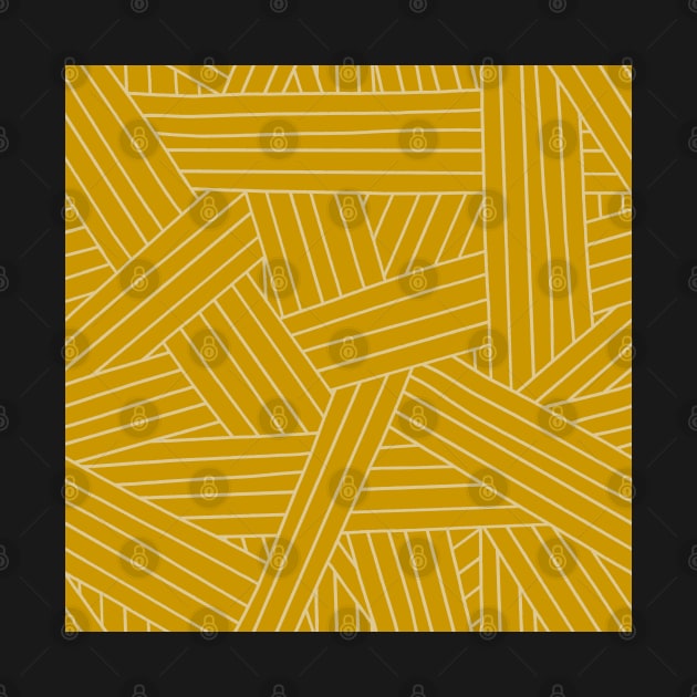 Crossing Lines in Mustard Yellow by latheandquill