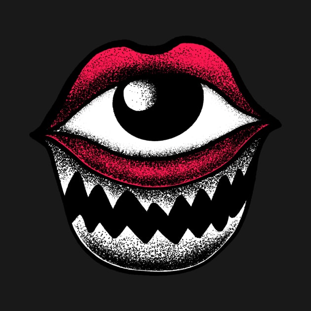 Eye Mouth Pop Art Monster Illustration by Foxxy Merch