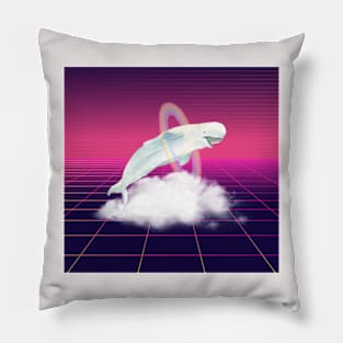 Happy Synthwave Whale Pillow