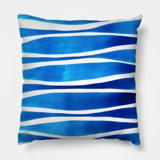 Blue Brushstrokes Pillow