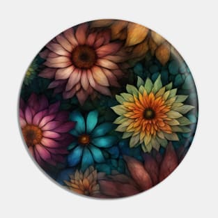 Mystical Bohemian Flowers Pin