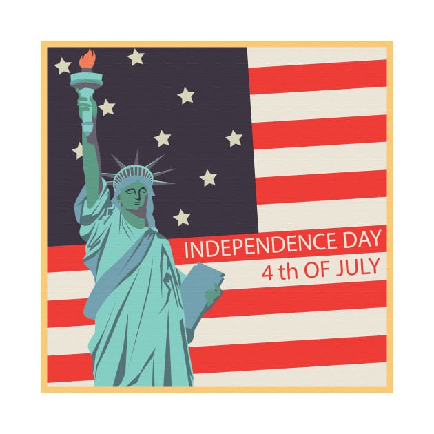 independence day usa vintage liberty america united states retro by LeonArt-D