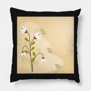 Floral background with vintage  flowers vector design and copy space. Pillow