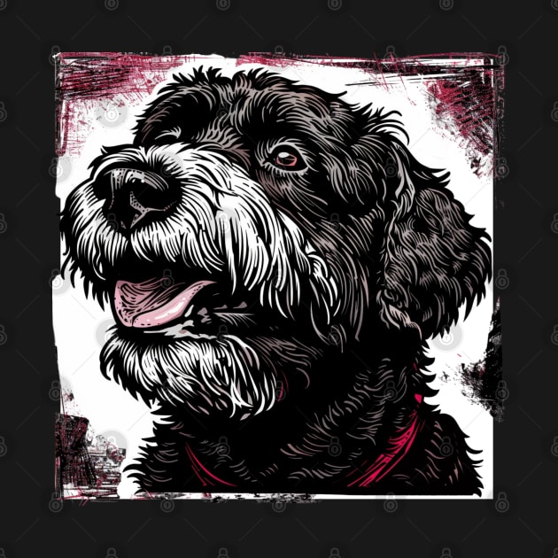 Retro Art Black Russian Terrier Dog Lover by June Sixteen