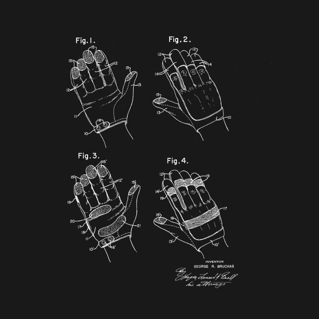 Football Glove Vintage Patent Drawing by TheYoungDesigns