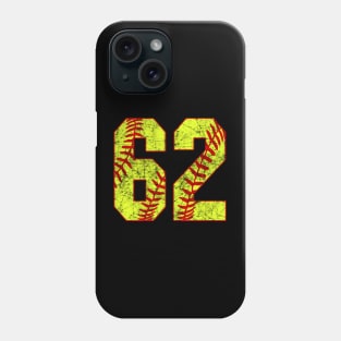 Fastpitch Softball Number 62 #62 Softball Shirt Jersey Uniform Favorite Player Biggest Fan Phone Case