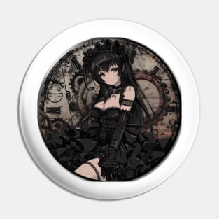 Steampunk Anime Girl Waifu Material Goth Pin