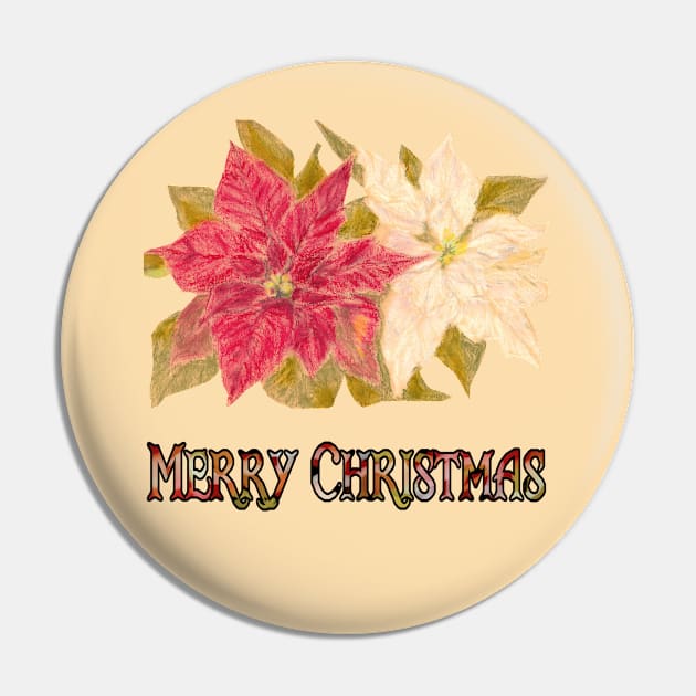 Poinsettias Merry Christmas Pin by Ezhael