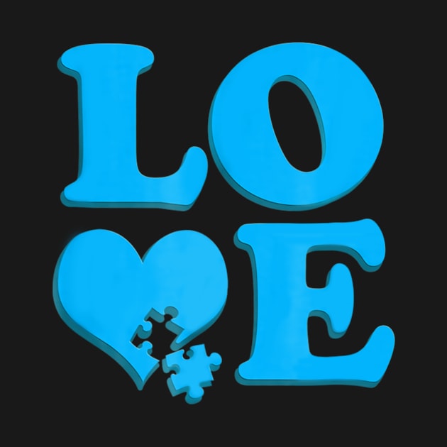 Love Autism - Autism Awareness T-Shirts by Elsie