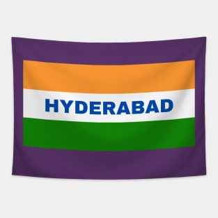 Hyderabad City in Indian Flag Colors Tapestry