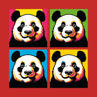 Pop Squinting Panda - Funny Panda Art T-Shirt