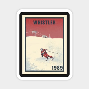 Whistler ski mountains 1989 vintage skiing 80's Magnet