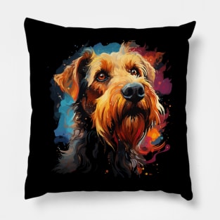 Airedale Terrier Rainbow Pillow