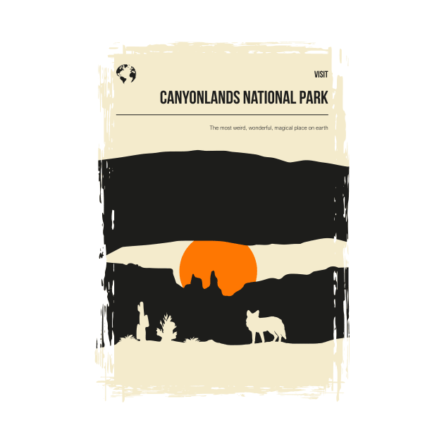 Canyonlands National Park Vintage Minimal Retro Travel Poster by jornvanhezik