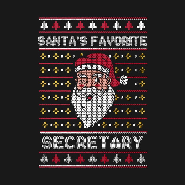 Santa's Favorite Secretary // Funny Ugly Christmas Sweater // Secretary Holiday Xmas by Now Boarding