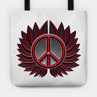 peace symbol flower Tote