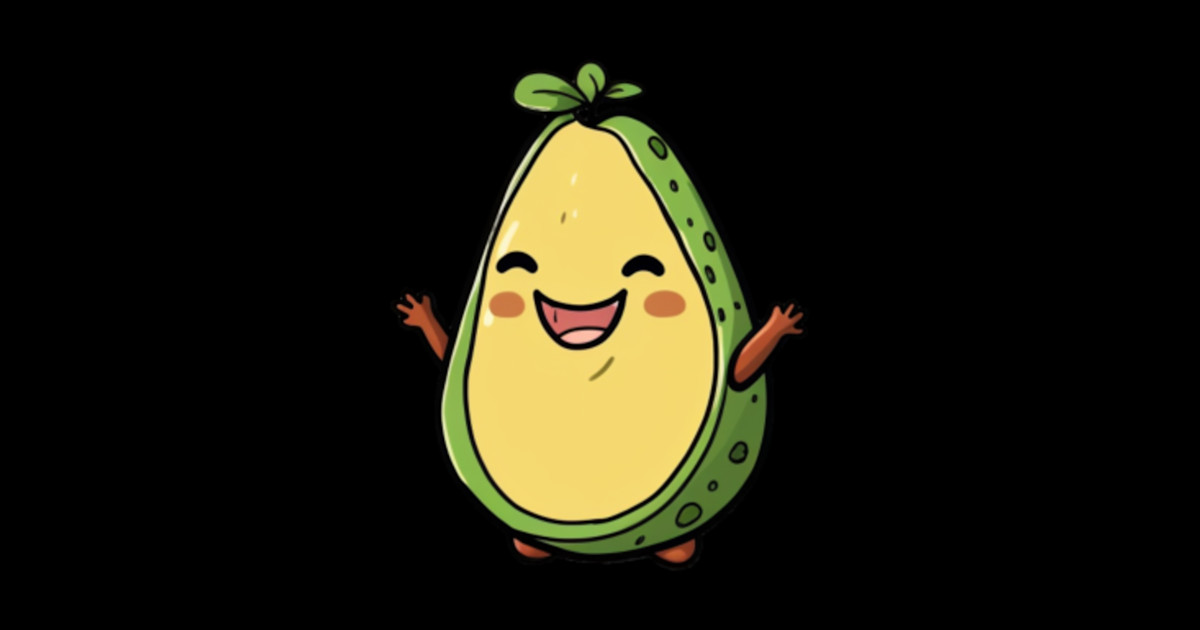 Cute Avocado - Happy Avocado - Avocado - Sticker | TeePublic