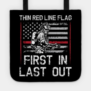 thin red line firefighter Tote