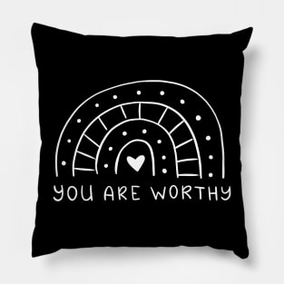 You Are Worthy | Line Art Design Pillow