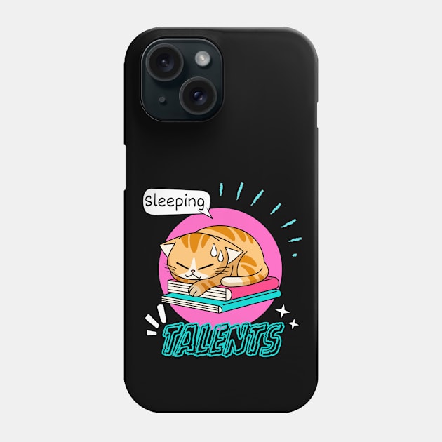 Talents Sleeping Cat Funny Phone Case by HaMa-Cr0w