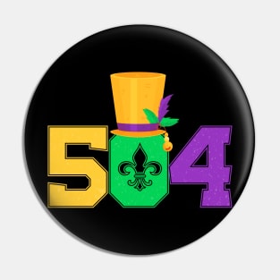 Mardi Gras 504 Nola New Orleans Louisiana LA Gift Pin