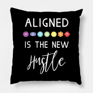 Aligned is The New Hustle - Funny Yoga Chakras Pillow