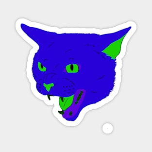 Vaporwave Cat - Neon Blue Magnet